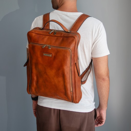Bangkok Notebook Rucksack aus Leder Gross