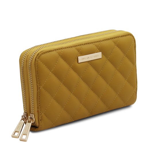Ada Double zip around soft leather wallet