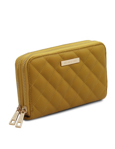 Ada Double zip around soft leather wallet