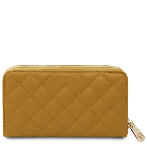 Ada Double zip around soft leather wallet
