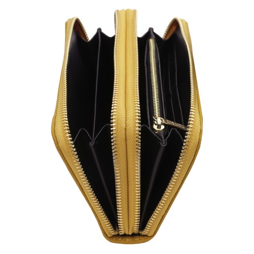 Ada Double zip around soft leather wallet