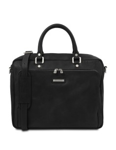 Pisa Leather laptop briefcase with front pocket