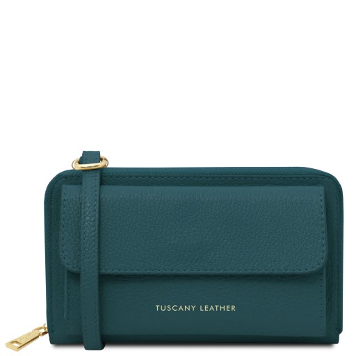 Urania Lederbrieftasche Handyhalter mit Tragegurt