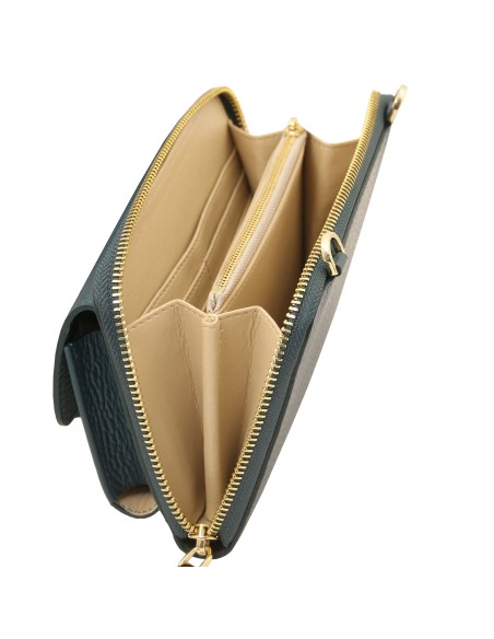 Urania Leather wallet phone holder with strap