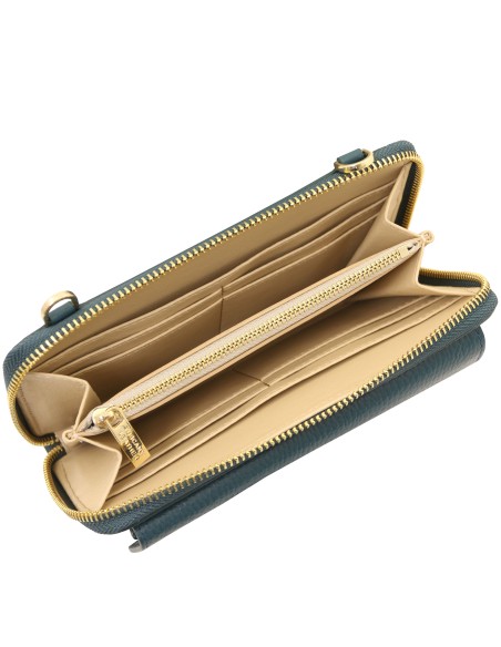 Urania Leather wallet phone holder with strap