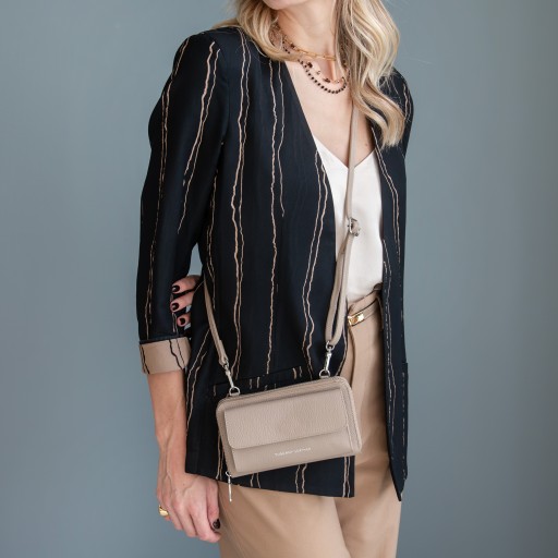 Urania Lederbrieftasche Handyhalter mit Tragegurt