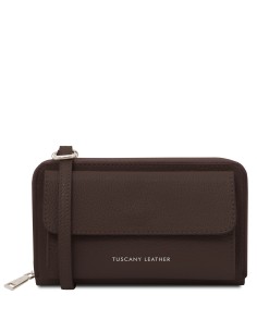 Urania Leather wallet phone holder with strap