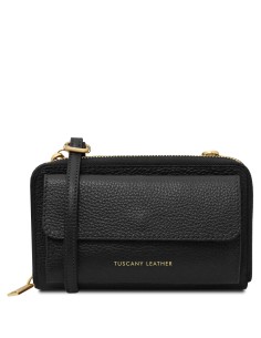 Urania Leather wallet phone holder with strap