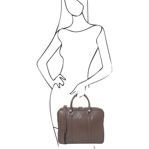 Prato Exclusive Saffiano leather laptop case