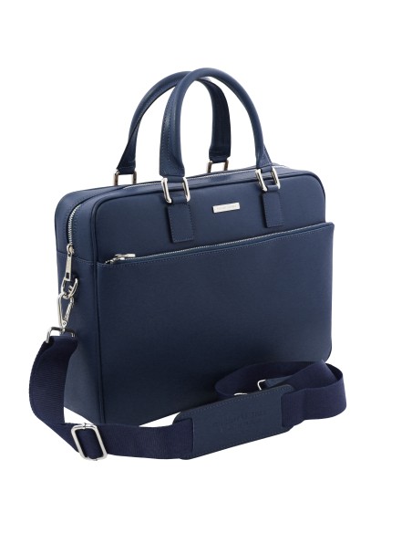 Torino Saffiano leather laptop briefcase