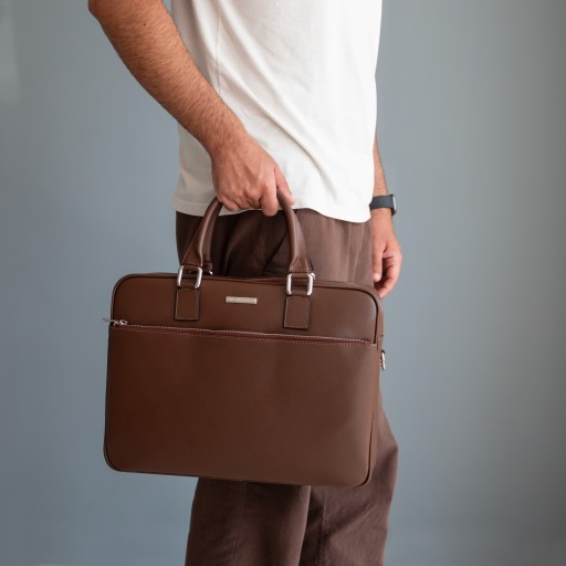 Torino Saffiano leather laptop briefcase