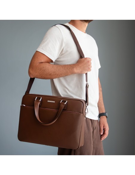 Torino Saffiano leather laptop briefcase