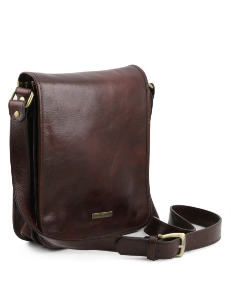 TL Messenger Two compartments leather shoulder bag