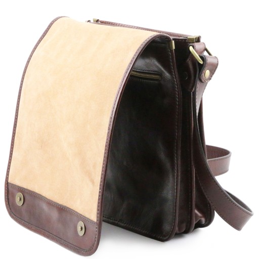TL Messenger Two compartments leather shoulder bag