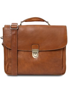 Alessandria Leather multi compartment TL SMART laptop briefcase