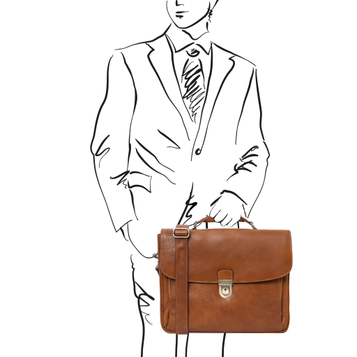 Alessandria TL SMART Multifach Notebooktasche aus Leder