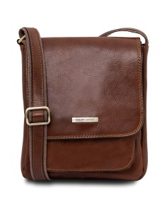 Jimmy Leather crossbody bag for men with front pocket 2