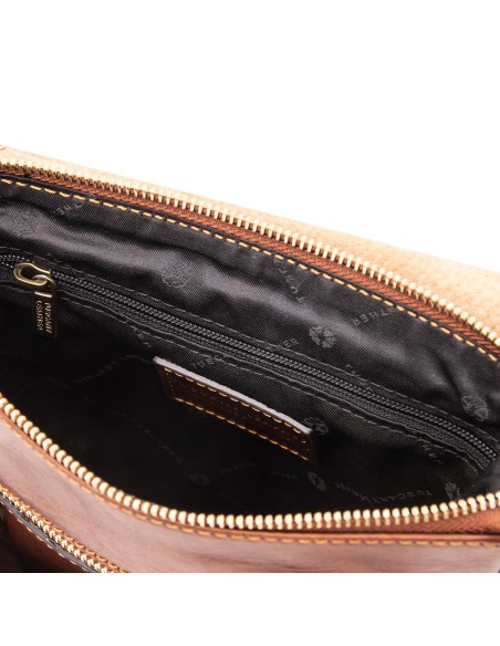 Jimmy Leather crossbody bag for men with front pocket
