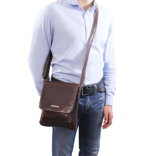 Jimmy Herrentasche aus Leder mit Vordertasche