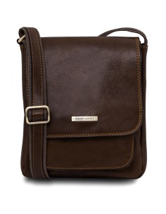 Jimmy Leather crossbody bag for men with front pocket