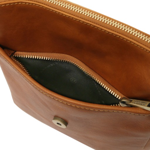 John Herrentasche aus Leder mit Reissverschlussfach