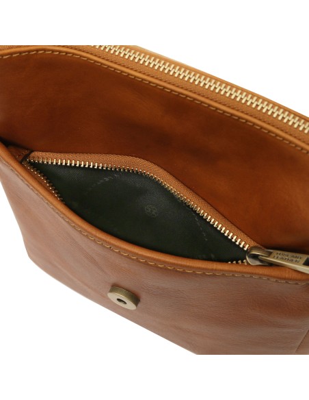 John Herrentasche aus Leder mit Reissverschlussfach