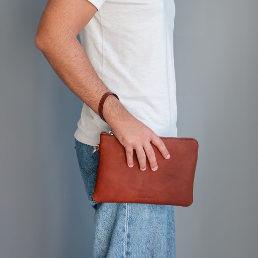 Will Leather clutch bag with handle