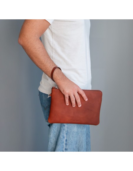 Will Leather clutch bag with handle