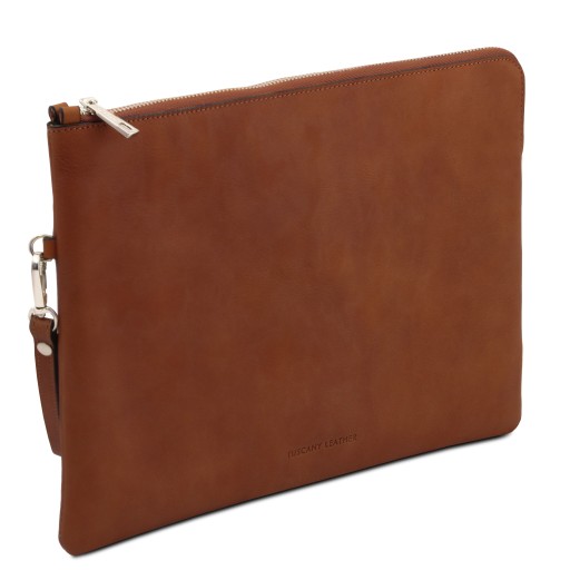 Giulio Maxi leather clutch with handle