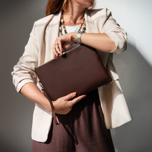 Giulio Maxi Lederclutch mit Henkel