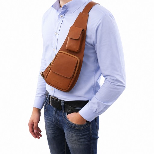 Leather crossover bag