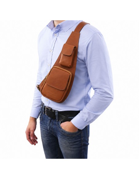 Leather crossover bag
