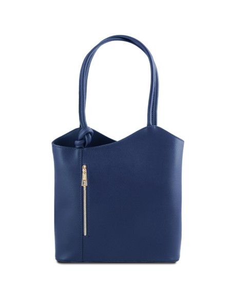Patty Saffiano leather convertible backpack shoulderbag