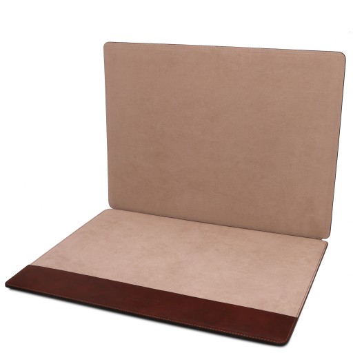 Leather desk pad with inner compartment