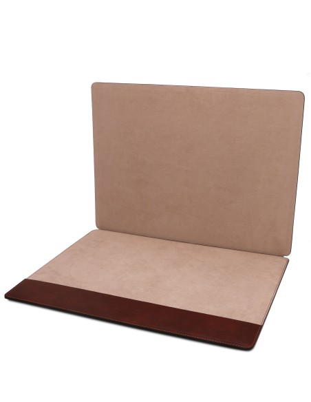 Leather desk pad with inner compartment