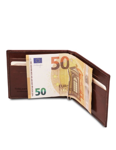 Exclusive leather card holder with money clip