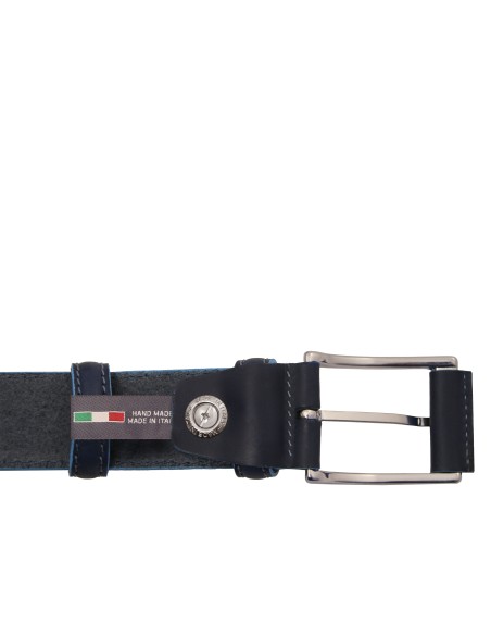 Casual Ledergurtel 35mm mit hellblauen Kanten 95 cm
