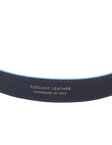 Casual Ledergurtel 35mm mit hellblauen Kanten 95 cm