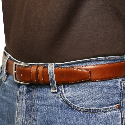 Classic full grain leather belt 35mm 95 cm