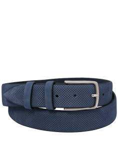 Elegant perforated nubuck leather belt 35mm 95 cm 2