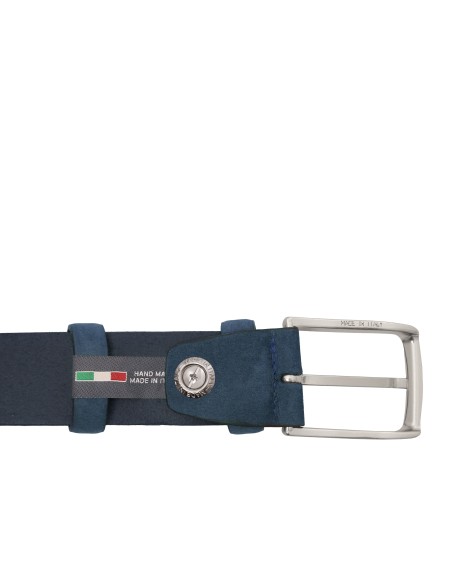 Elegant perforated nubuck leather belt 35mm 95 cm