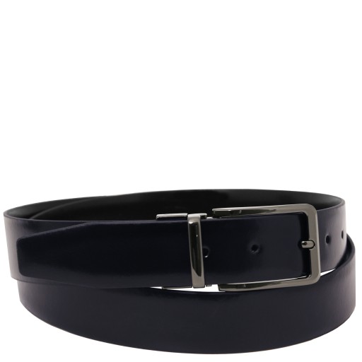 Eleganter wendegurtel 35mm aus geburstetem leder 95 cm