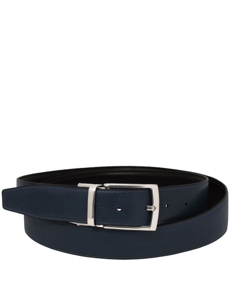 Elegant double sided leather belt 35mm in smooth leather 95 cm