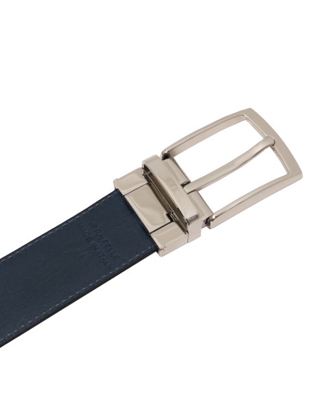 Elegant double sided leather belt 35mm in smooth leather 95 cm