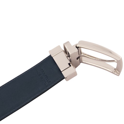 Elegant double sided leather belt 35mm in smooth leather 95 cm
