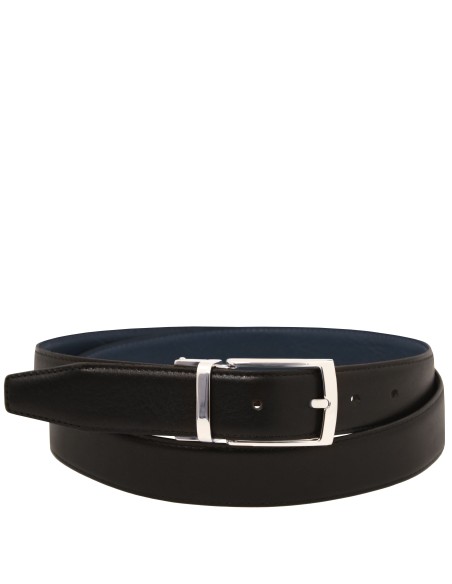 Elegant double sided leather belt 35mm in smooth leather 95 cm
