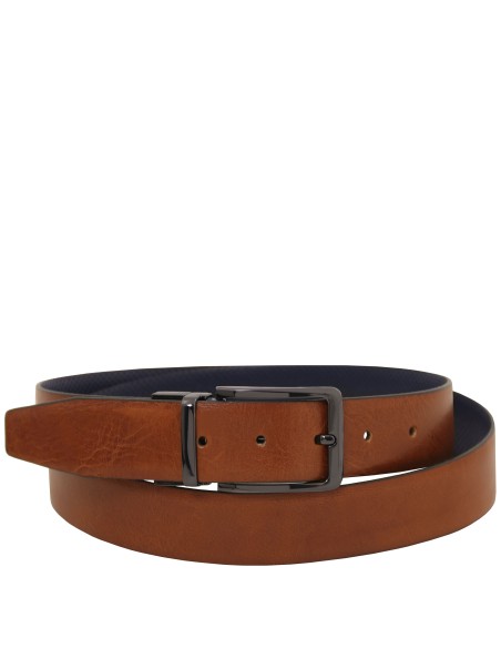 Elegant double sided leather belt 35mm in smooth leather 95 cm