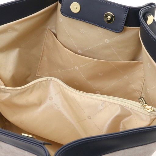 Soleil Suede leather shopping bag