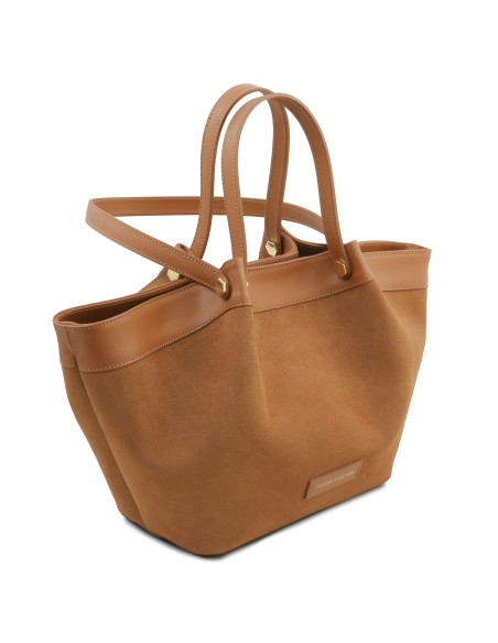 Soleil Suede leather shopping bag