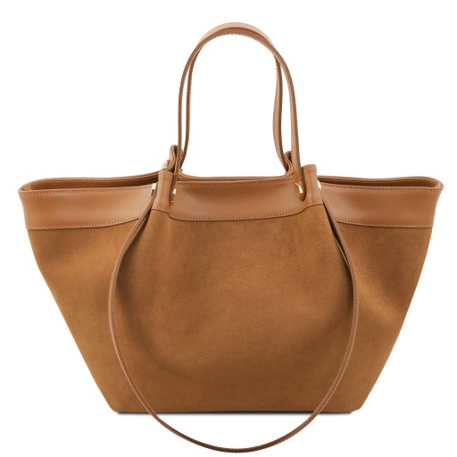 Soleil Suede leather shopping bag